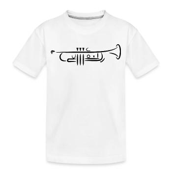 Trompete Zeichnung - Kinder Premium Bio T-Shirt - Weiß - Vorne