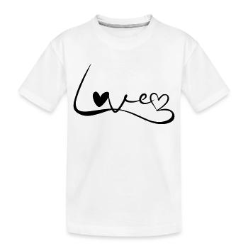 Love Font - Kids' Premium Organic T-Shirt - white - Front