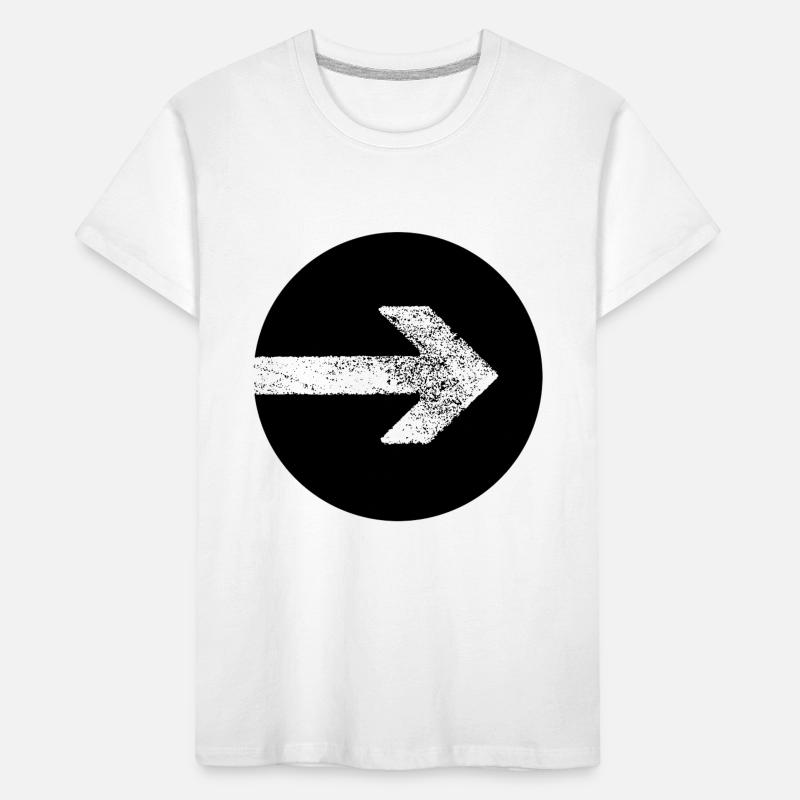 WHITE ARROW IN BLACK CIRCLE Kids' Premium Organic T-Shirt