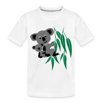 Eucalyptus Koala Bär Bear + Baby - Kinder Premium Bio T-Shirt - Weiß - Vorne