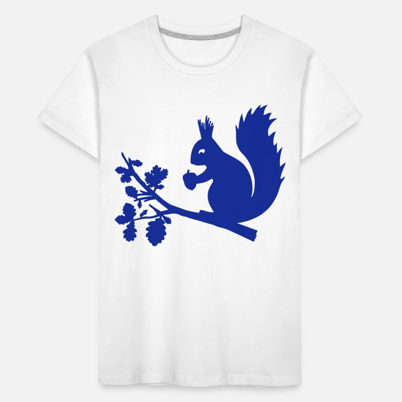Eichhörnchen Eichel Zweig Eiche Blätter Baum Wald Kinder Premium Bio T-Shirt
