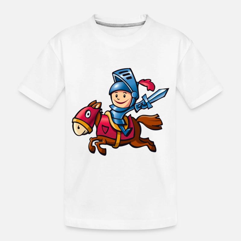 vl078b_ritter_4c - Kinder Premium Bio T-Shirt - Weiß