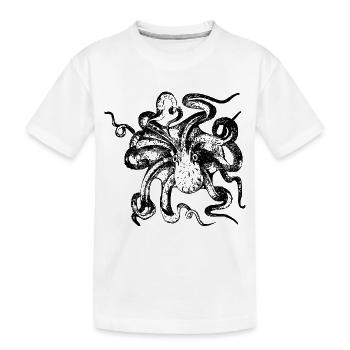 poulpe géant calmar, poulpe, calmar, poissons seiche - T-shirt bio Premium Enfant - blanc - Devant