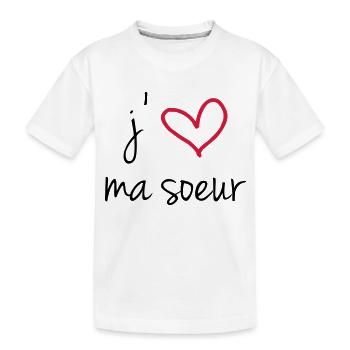 J'aime ma soeur - T-shirt bio Premium Enfant - blanc - Devant