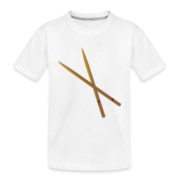 Drummer drummer drummer sticks - Kids' Premium Organic T-Shirt - white - Front