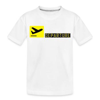 Airplane taking off - Kids' Premium Organic T-Shirt - white - Front