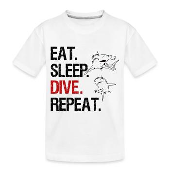 Eat Sleep Dive Repeat - Hammerhai - T-shirt bio Premium Enfant - blanc - Devant