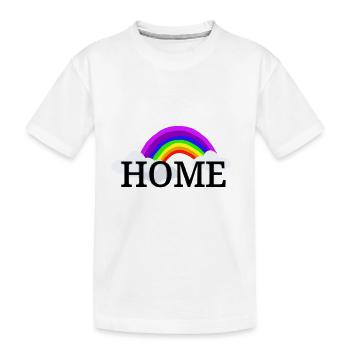 Regenbogen Geschenk Regenbogenshirt Home Zuhause - Kinder Premium Bio T-Shirt - Weiß - Vorne