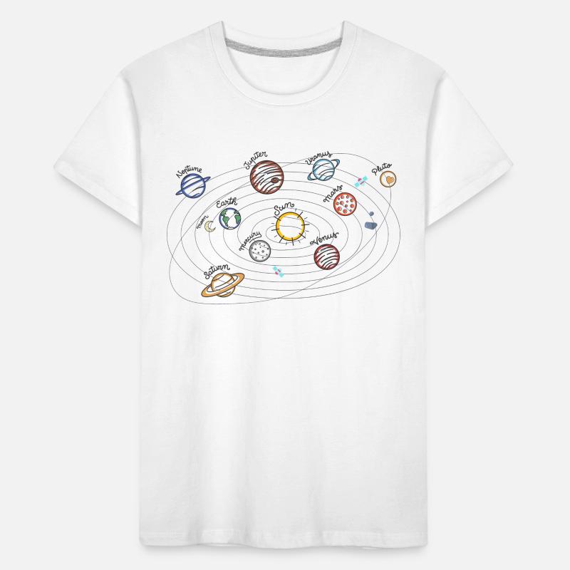 Solar System Planets Kids Knowledge Outer Space Kids' Premium Organic T-Shirt