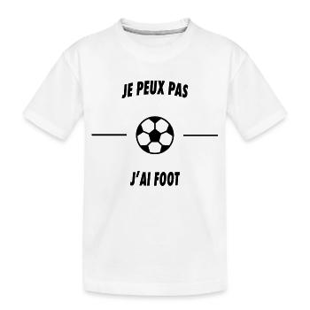 Je peux pas j'ai foot - T-shirt bio Premium Enfant - blanc - Devant