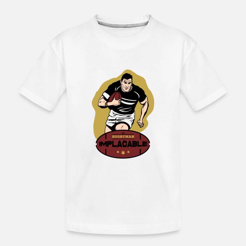 RUGBYMAN IMPLACABLE ! - T-shirt bio Premium Enfant - blanc