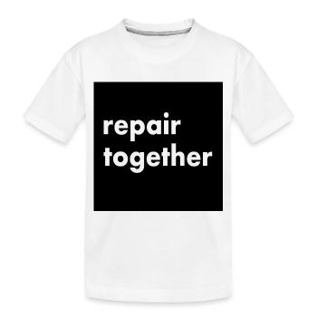 repair together - Kids' Premium Organic T-Shirt - white - Front