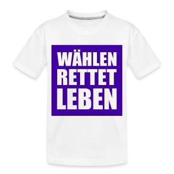 wählen rettet leben - Kinder Premium Bio T-Shirt - Weiß - Vorne