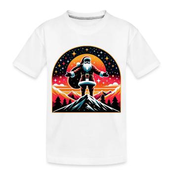 Weihnachtsmann im Gebirge - Kinder Premium Bio T-Shirt - Weiß - Vorne