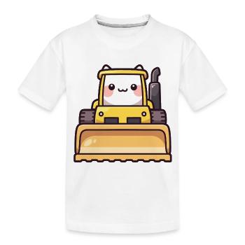 Chibi bulldozer gift baby child - Kids' Premium Organic T-Shirt - white - Front