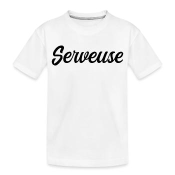 Serveuse Restauration Café Bar Service Pro - T-shirt bio Premium Enfant - blanc - Devant