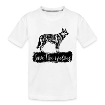 Save the wolves - Kinder Premium Bio T-Shirt - Weiß - Vorne