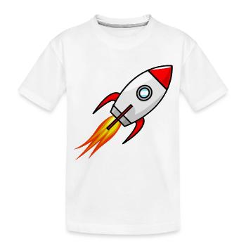 navette spatiale fusée fusée ufo lune vaisseau spatial - T-shirt bio Premium Enfant - blanc - Devant