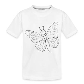 Achtung ein Schmetterling - Kinder Premium Bio T-Shirt - Weiß - Vorne