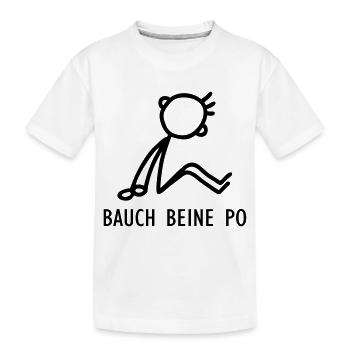 Bauch Beine Po - Kinder Premium Bio T-Shirt - Weiß - Vorne