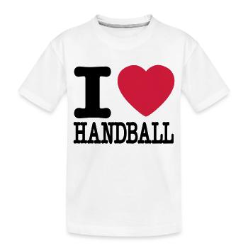 i love handball heart - Kids' Premium Organic T-Shirt - white - Front