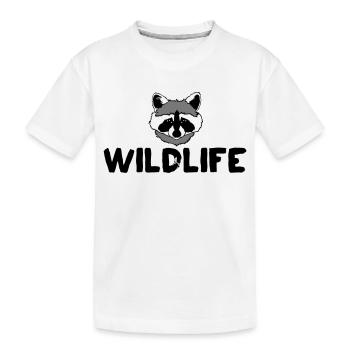 Waschbär Wildlife Text - Kinder Premium Bio T-Shirt - Weiß - Vorne