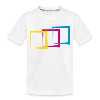 Géométrie de motif carré - T-shirt bio Premium Enfant - blanc - Devant