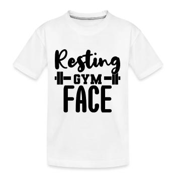 Resting gym face - Kids' Premium Organic T-Shirt - white - Front