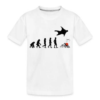 Wingsuit flying Base Jumping Skydiving Evolution - Kids' Premium Organic T-Shirt - white - Front