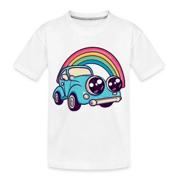 car rainbow - Kinder Premium Bio T-Shirt - Weiß - Vorne