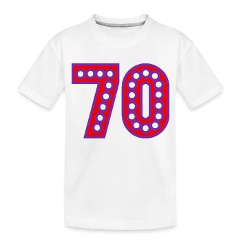 70. 70 ANS. 70e ANNIVERSAIRE. ANNIVERSAIRE 70 ANS. - T-shirt bio Premium Enfant - blanc - Devant