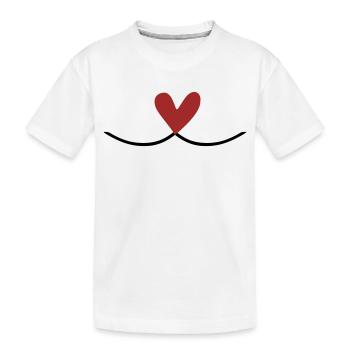 Ligne de connexion du cœur - T-shirt bio Premium Enfant - blanc - Devant