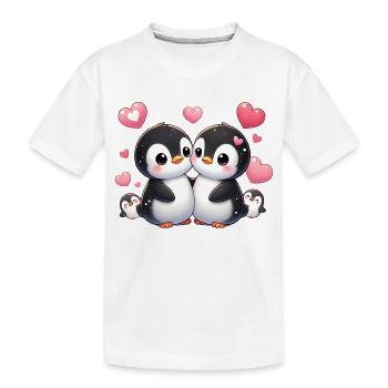 LovingPinguinsWithKids - Kinder Premium Bio T-Shirt - Weiß - Vorne