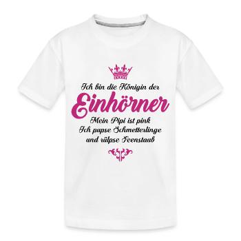 Königin der Einhörner - Kinder Premium Bio T-Shirt - Weiß - Vorne