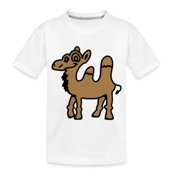 Kamel - Kinder Premium Bio T-Shirt - Weiß - Vorne