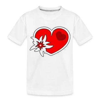 Coeur de fleur coeur Edelweiss - T-shirt bio Premium Enfant - blanc - Devant