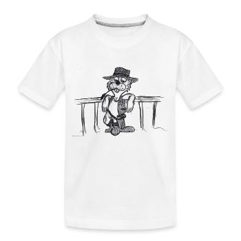 Wild West Biber #NorddeutscheKunst - Kinder Premium Bio T-Shirt - Weiß - Vorne