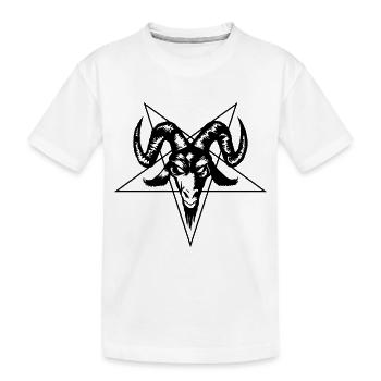 Tête de chèvre avec Pentagram - T-shirt bio Premium Enfant - blanc - Devant