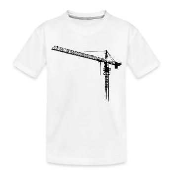 Kran, Turmdrehkran, crane No.: 2 (Bitmap) - Kinder Premium Bio T-Shirt - Weiß - Vorne