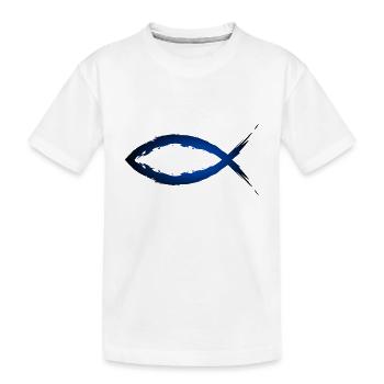 Christianisme poisson symbole religion - T-shirt bio Premium Enfant - blanc - Devant