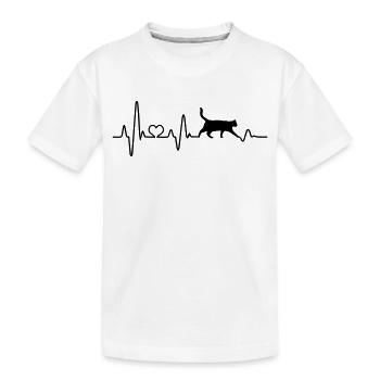 Pouls De battement de cœur de chat Cher ami chat - T-shirt bio Premium Enfant - blanc - Devant