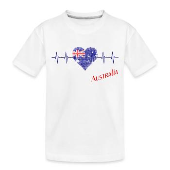 Australien Herz Herzschlag Australia - Kinder Premium Bio T-Shirt - Weiß - Vorne