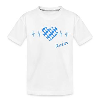 Bayern Herz Herzschlag Bavaria - Kinder Premium Bio T-Shirt - Weiß - Vorne