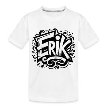 Erik Name Vorname Graffiti - Kinder Premium Bio T-Shirt - Weiß - Vorne