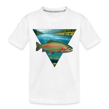 Forelle Angeln Regenbogenforelle Fliegenfischen - Kinder Premium Bio T-Shirt - Weiß - Vorne