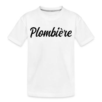 Plombière Chauffagiste Réparation Canalisations Pr - T-shirt bio Premium Enfant - blanc - Devant