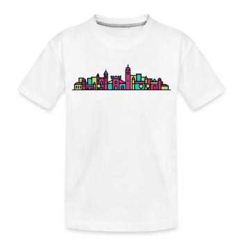 Lissabon City Skyline Belem Turm Moderne Linienzeichnung - Kinder Premium Bio T-Shirt - Weiß - Vorne