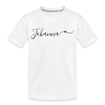 Nom de famille Johanna Prénom décoratif - T-shirt bio Premium Enfant - blanc - Devant