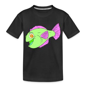 Poisson de bande dessinée mignon - T-shirt bio Premium Enfant - noir - Devant