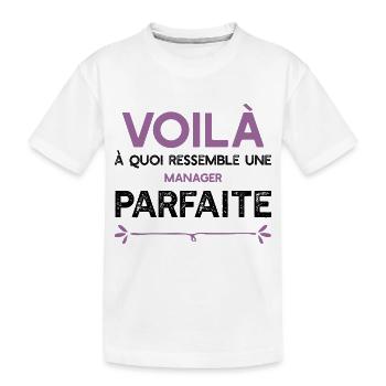 Une Manager parfaite cadeau - T-shirt bio Premium Enfant - blanc - Devant